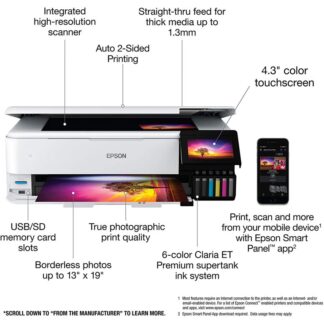Epson ET 8550 Wide format printer (free eco rush ecosolvent ink or Cosmos sublimation Ink) indicate in notes which ink preferred